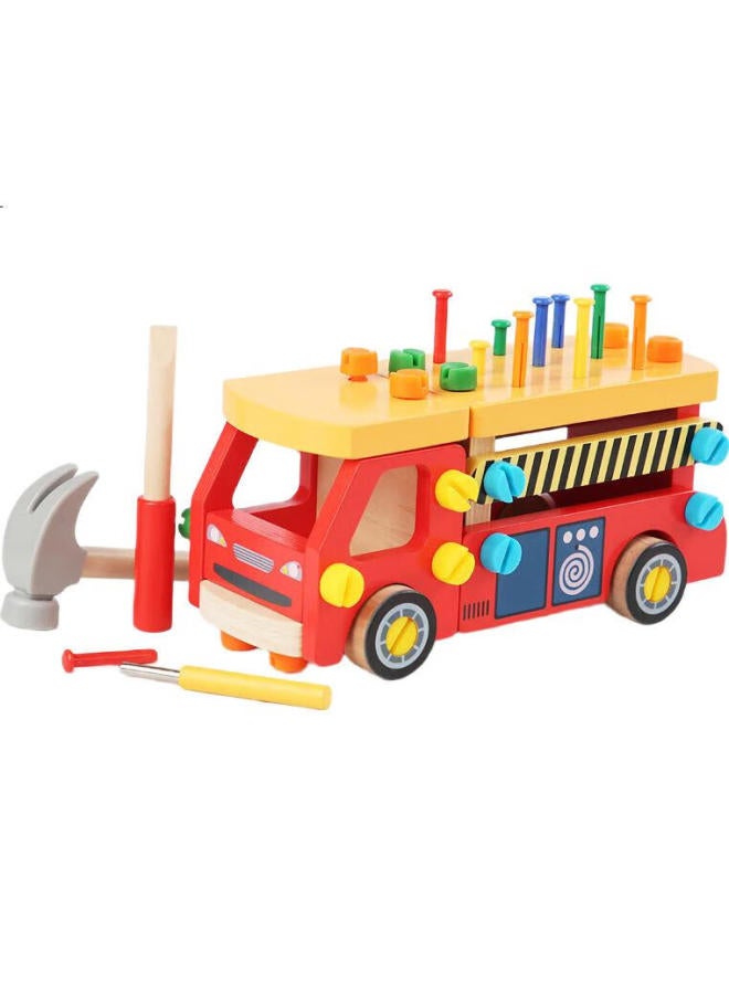 Tatanice Children'S Assembly And Disassembly Toy Car With Screws, Nuts, And Building Blocks, Repair Tool Set, Fire Truck Assembly, Back-To And Birthday Gift - Image 1