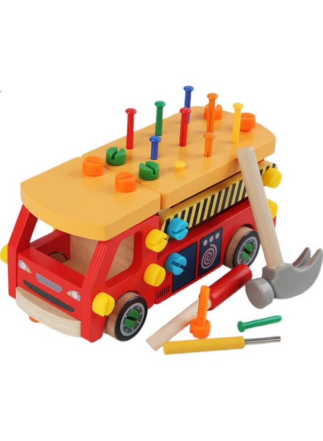 Tatanice Children'S Assembly And Disassembly Toy Car With Screws, Nuts, And Building Blocks, Repair Tool Set, Fire Truck Assembly, Back-To And Birthday Gift - Image 2