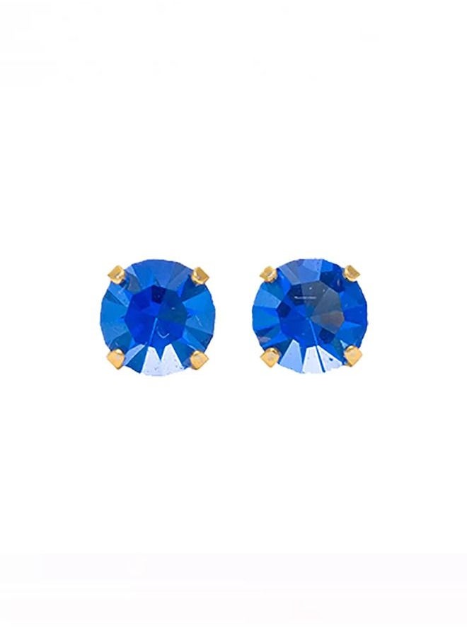 Studex - 5MM September Sapphire 24K Pure Gold Plated Ear Studs - Image 1