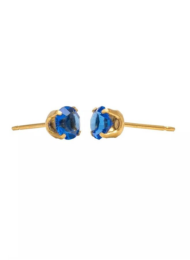 Studex - 5MM September Sapphire 24K Pure Gold Plated Ear Studs - Image 1