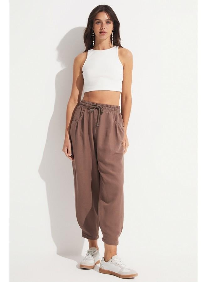 جون بنطلون جيب جوني مفصل بني - Image 1