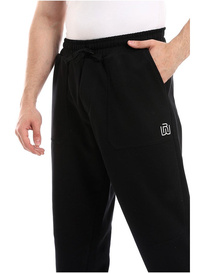 WHITE RABBIT - Solid Cotton Pants With Pockets - Black - Image 1