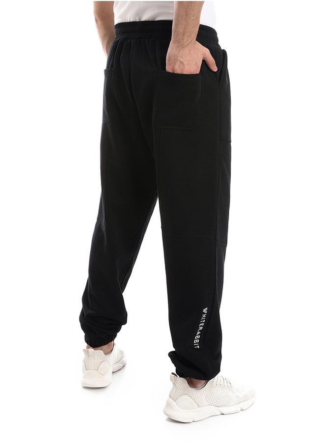 WHITE RABBIT - Solid Cotton Pants With Pockets - Black - Image 1