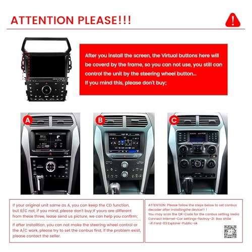KUNFINE for Ford Explorer 2011-2019 Car CarPlay Android Auto Navigation Stereo GPS Radio Reverse Camera Display 10" IPS Touchscreen Headunit Tablet Pad Media Player, if Applicable Quad Core 4G+64G - Image 2