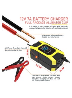 Generic Smart Automotive Battery Charger For 12V 7A Car Motorcycle AGM Lead Acid GEL WET Pulse 7 stage LCD Maintainer Desulfator (UK)  - Image 4