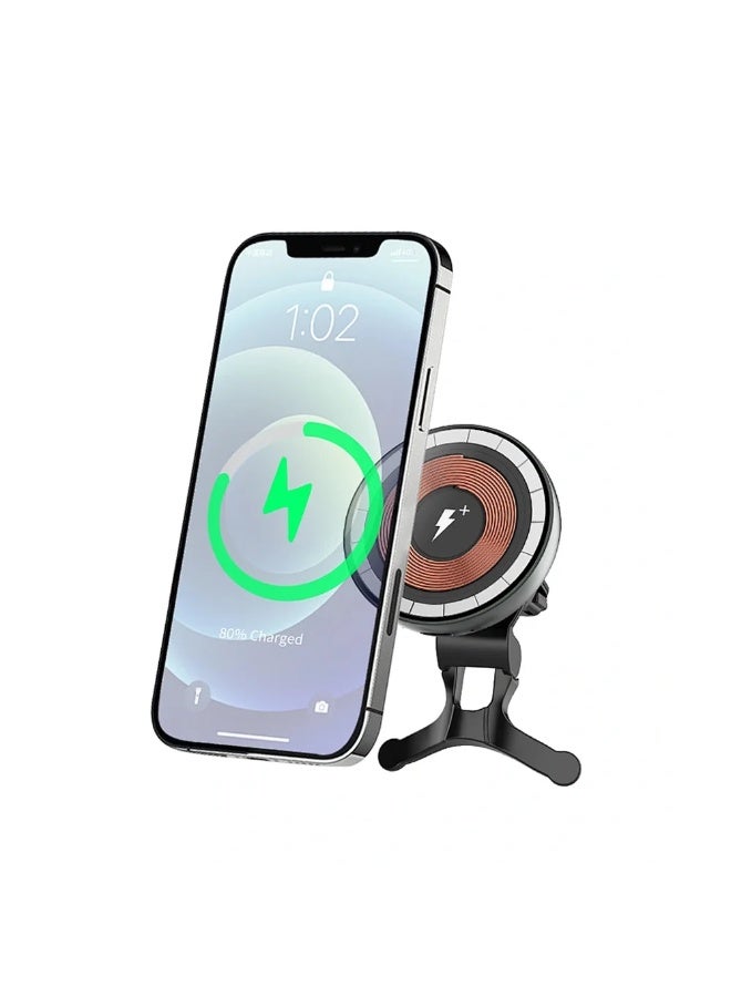 WiWU CH-309 15W Magnetic Wireless Car Charger -Black - Image 1