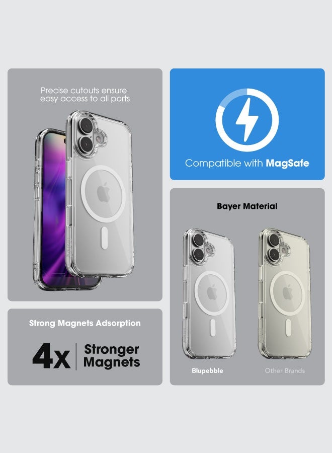 blupebble Hybrid MagClear MagSafe Case for iPhone 17 – Slim Transparent Protective Cover, Shockproof, Wireless Charging Compatible - Image 3