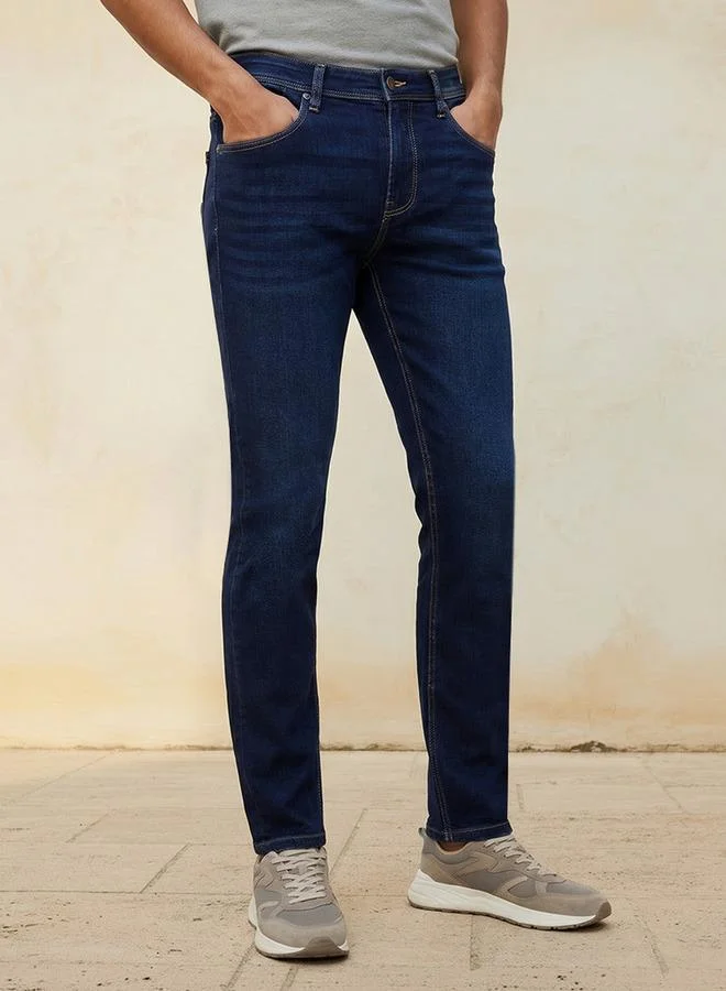 Splash FAV Denim Tapered Fit Jeans with Pockets
