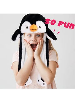 Generic Penguin Hat with Ears Moving Jumping, Pop Up Beating Hat, Plush Holiday Cosplay Dress Up Funny Gift for Kids Boys Girls, Black  - Image 4
