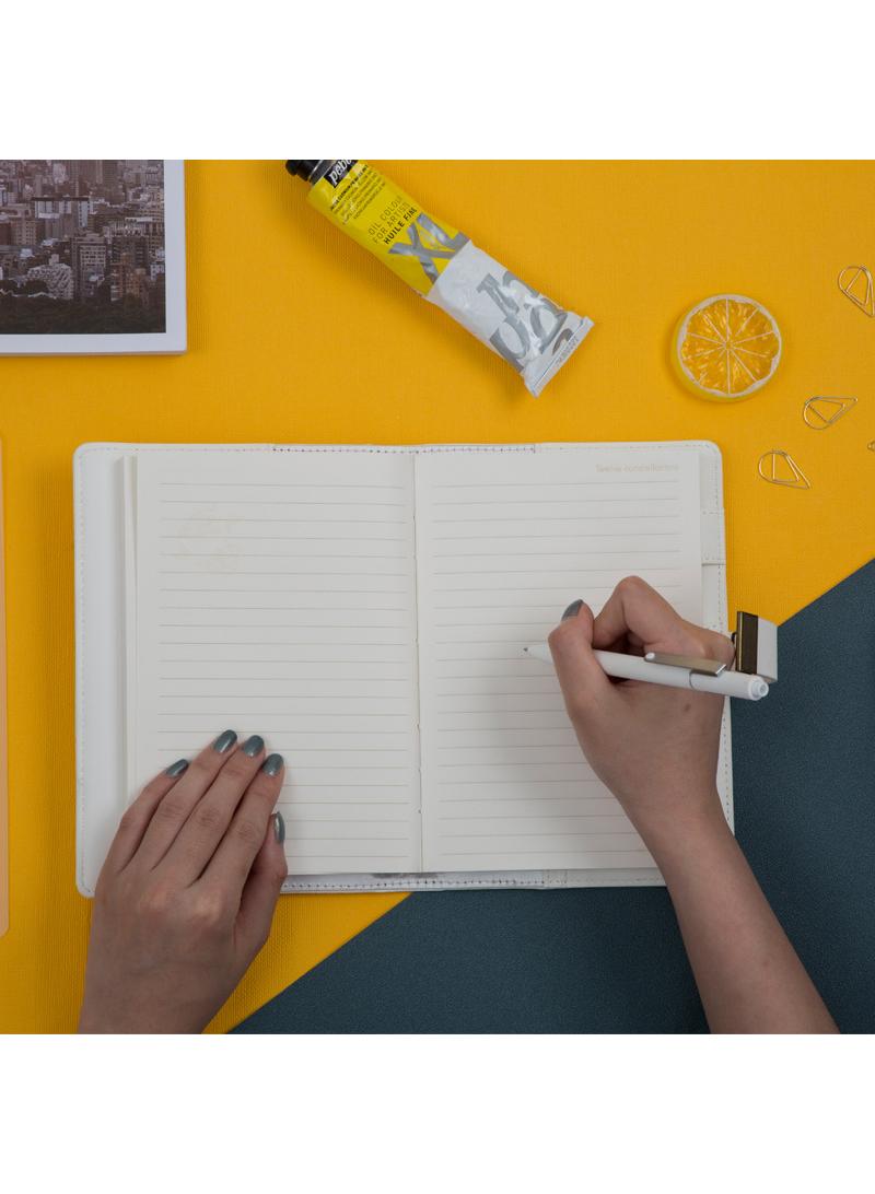 PU Leather Cover European Vintage Style Lock Journal Dark White/Gold - Image 4
