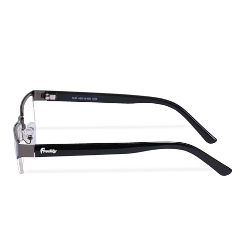 Freddy Half Rim Reading Glasses | Metal Frame |Unisex | Full-Rim Spring Temple Glasses for All Face Shapes | Comfortable +1.00 +1.25 +1.50 +1.75 +2.00 +2.25 +2.50 +2.75 +3.00 (Grey, 2.25) - Image 5