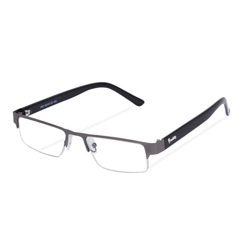 Freddy Half Rim Reading Glasses | Metal Frame |Unisex | Full-Rim Spring Temple Glasses for All Face Shapes | Comfortable +1.00 +1.25 +1.50 +1.75 +2.00 +2.25 +2.50 +2.75 +3.00 (Grey, 2.25) - Image 3