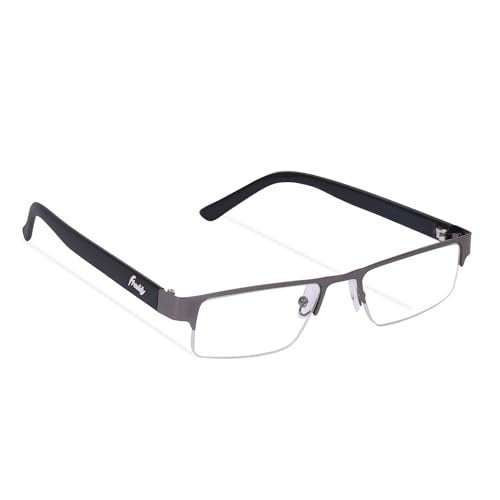 Freddy Half Rim Reading Glasses | Metal Frame |Unisex | Full-Rim Spring Temple Glasses for All Face Shapes | Comfortable +1.00 +1.25 +1.50 +1.75 +2.00 +2.25 +2.50 +2.75 +3.00 (Grey, 2.25) - Image 4