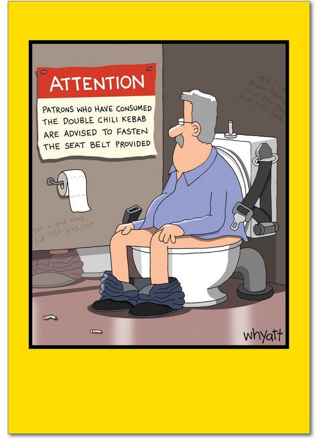 NobleWorks - 1 Hilarious Greeting Card for Birthday - Funny Birthday Cartoon, Comic Notecard - Chili Kebab 8282Z - Image 1