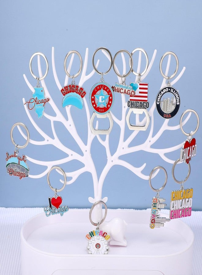 Landical 12 Pcs Chicago Keychains Souvenir Bulk Bottle Opener Keyring Chicago Theme Gifts City Keychains Women Travel Gifts - Image 5