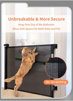 Moovant Retractable Child Safety Gate, Adjustable Flexible Baby Gate, Pet Fence for Doorways/Stairs/Hallways/Indoor/Outdoor, Black, 140*86cm  - Image 4