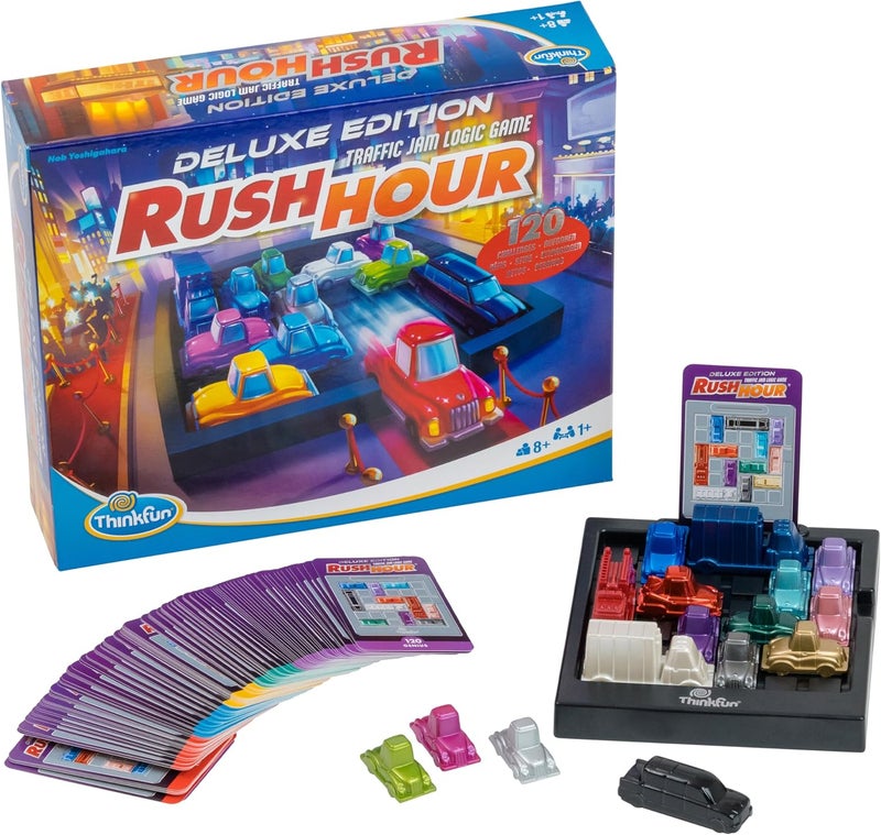ThinkFun Rush Hour® Deluxe - Denkspiel ab 8 Jahre: Das geniale Stauspiel in hochwertiger Ausführung! - Image 1