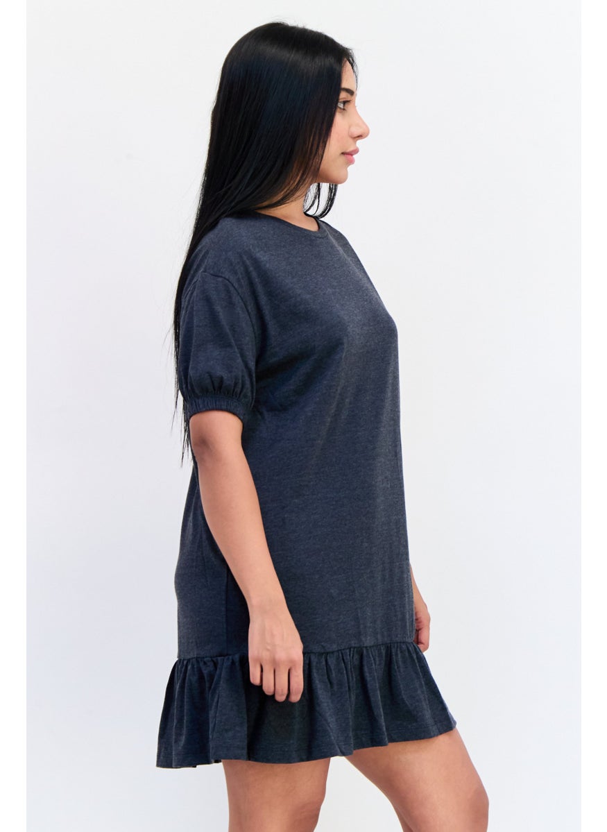 ONLY Women Solid Mini Dress, Anthracite Grey  - Image 2
