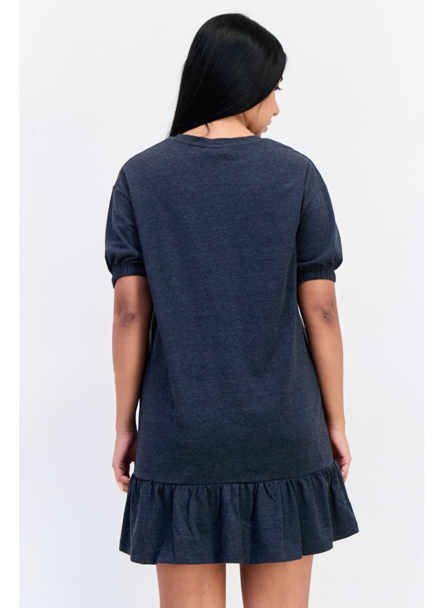 ONLY Women Solid Mini Dress, Anthracite Grey  - Image 3