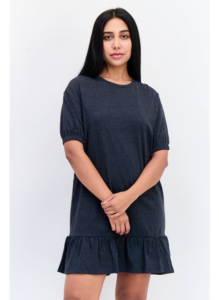ONLY Women Solid Mini Dress, Anthracite Grey  - Image 1