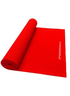 PowerMax Fitness 6mm Thick Premium Exercise Red Color Yoga Mat-Ultra-Dense, Non-Slip, Eco-Friendly with Moisture-Resistant Cushioning for Optimal Comfort and Stability  - Image 1