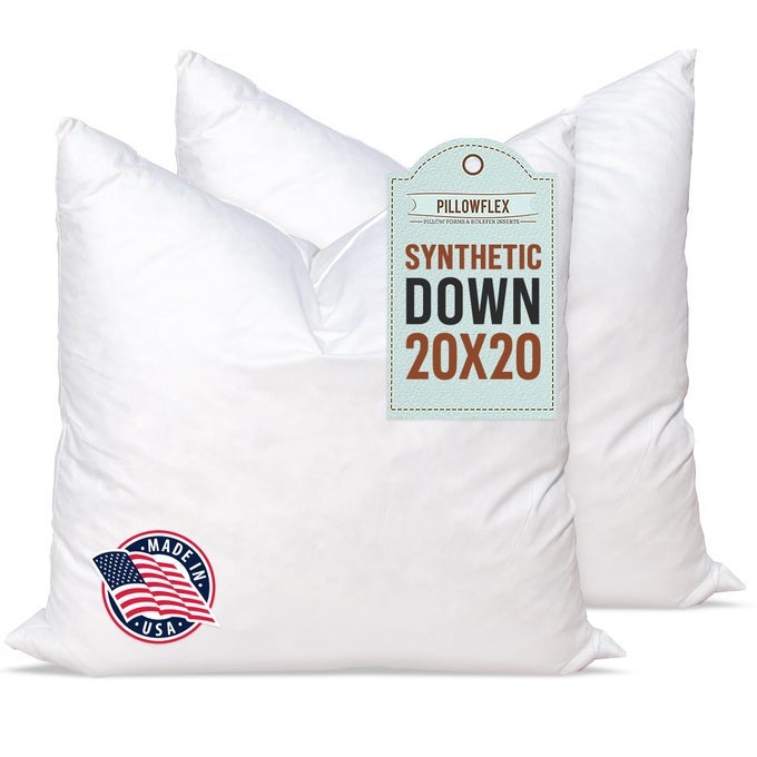 SYNTHETIC DOWN ALTERNATIVE PILLOW INSERTS FOR SHAMS COMFY PILLOWS FOR SLEEPING PERFECT PILLOW BEST SLEEPING PILLOWS HANDMADE DOWN ALTERNATIVE THROW PILLOW INSERTS 20X20 SET OF 2