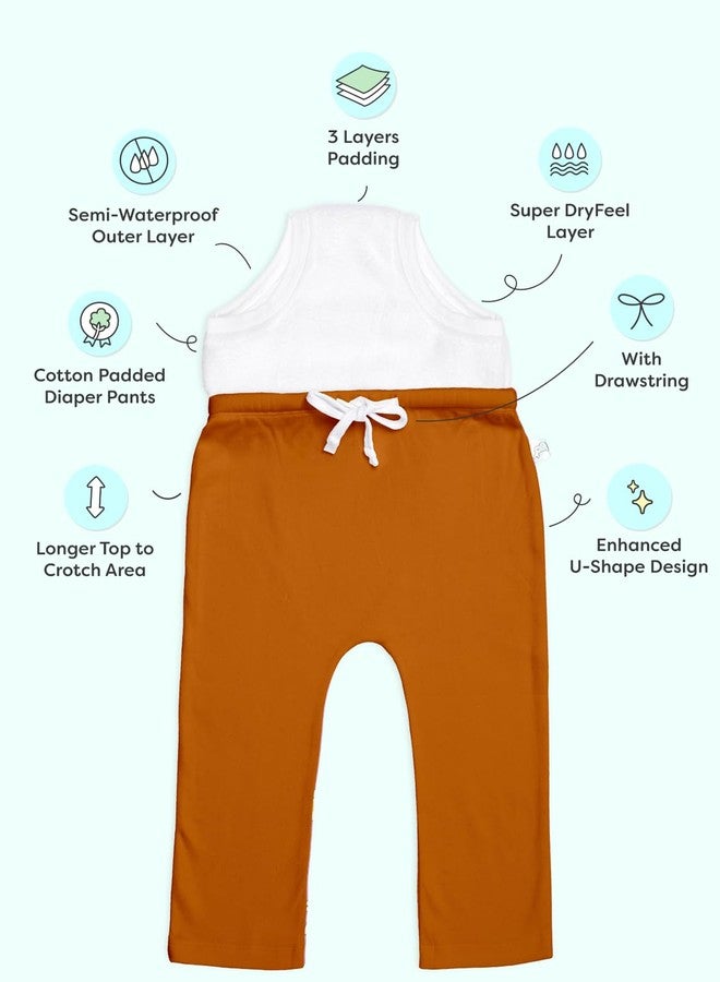 superbottoms Diaper Pants | Cotton Baby Cotton Pants with Attached Padded Underwear | Ideal for Diaper-Free Time, Outings & Potty Training | Unisex Solid Print | 9-12M | Soft Fit - Image 3