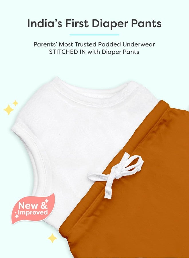 superbottoms Diaper Pants | Cotton Baby Cotton Pants with Attached Padded Underwear | Ideal for Diaper-Free Time, Outings & Potty Training | Unisex Solid Print | 9-12M | Soft Fit - Image 2