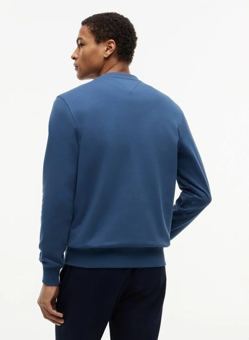 Tommy Hilfiger Aegean Sea Terry Crew Neck Sweatshirt for Men | Best Price UAE