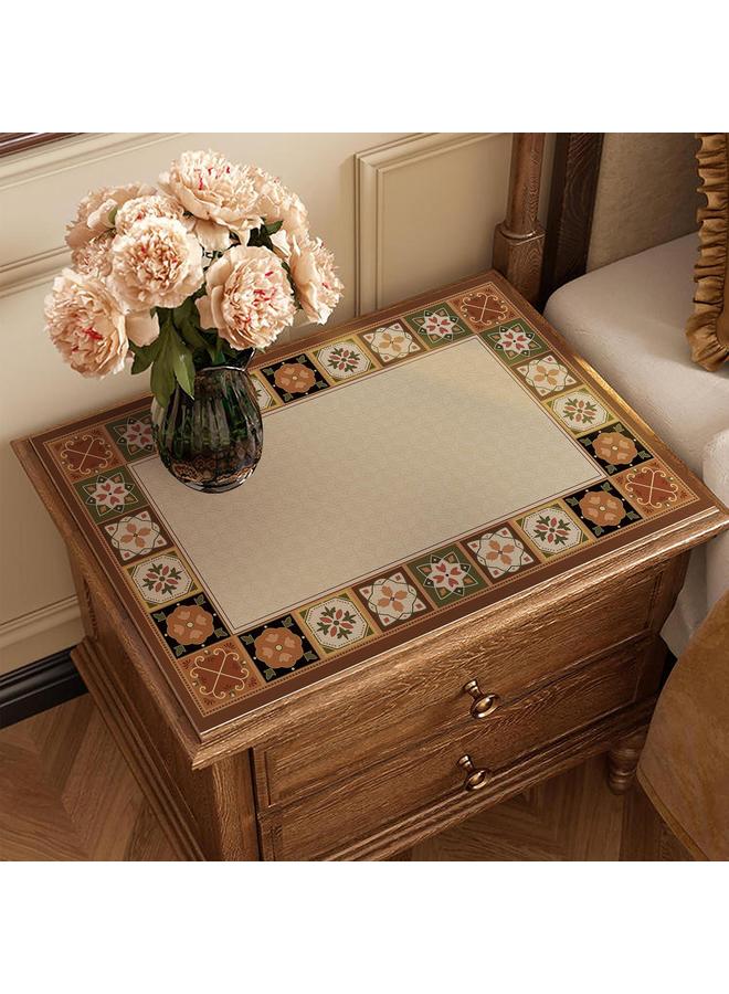 Bluejw Maillard Bedside Table Mat Light Luxury Waterproof Wash-free Easy-care Dust-proof Mat American Atmosphere Sense Leather Tablecloth - Image 1