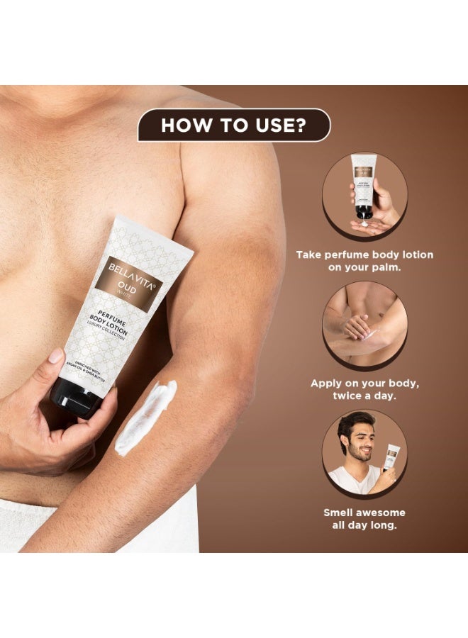 Bella Vita Luxury OUD WHITE Perfume Body Lotion for Nourishing, Hydrating, Soft, Supple,Healthy Skin with Argan Oil and Shea Butter 200 Ml - Image 5