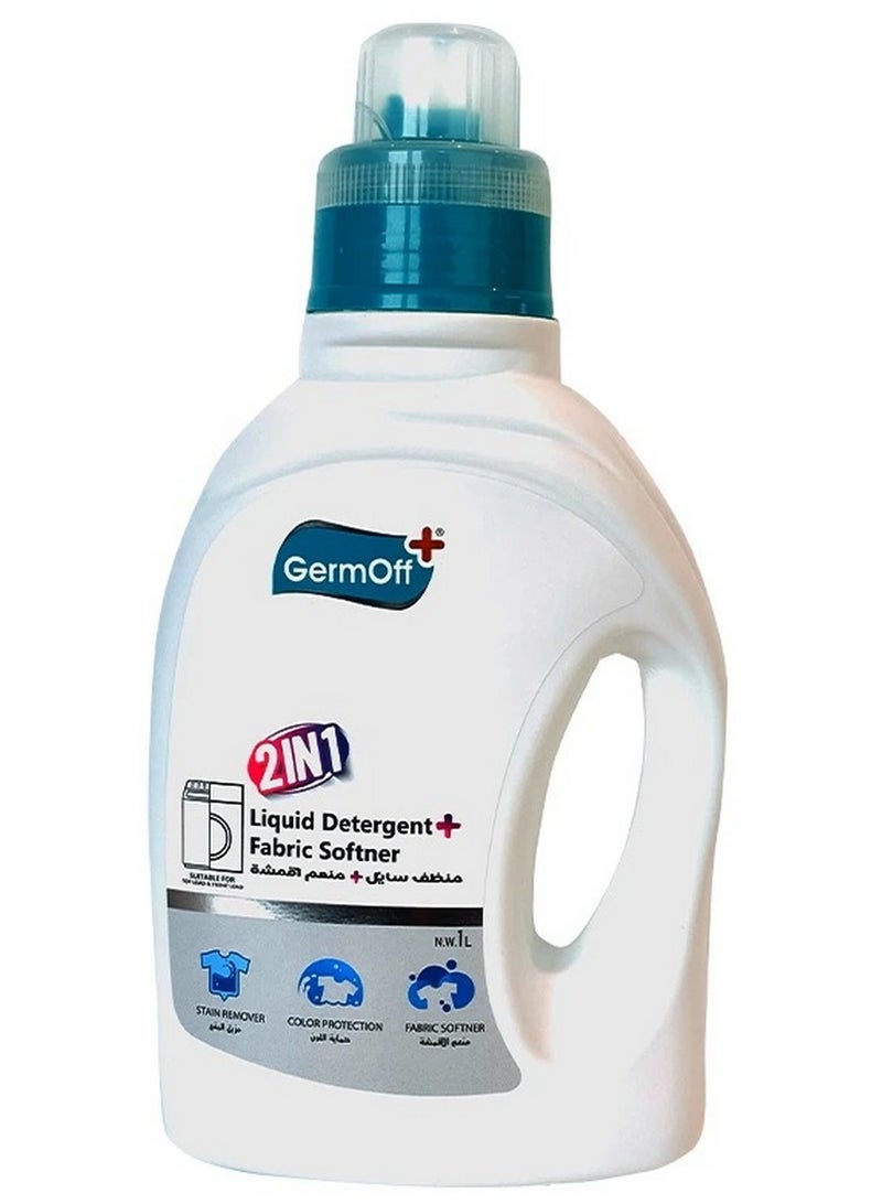 GermOff 2 In 1 Laundry Detergent And Fabric Softener 1 L - Image 1
