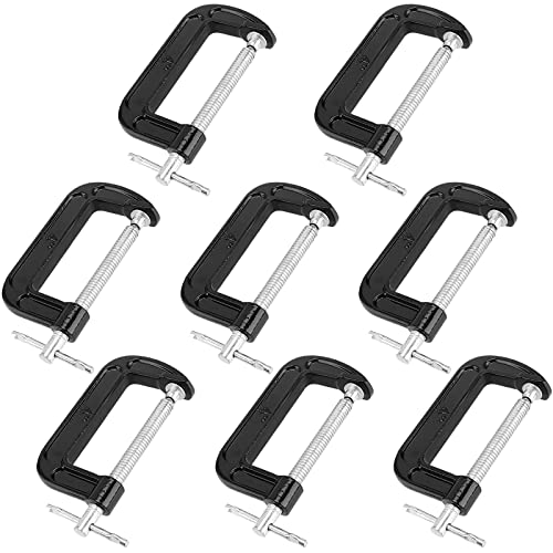 PINGEUI 8 PCS 4 Inch C-Clamp, Heavy Malleable Iron C-Clamp with 4 Inch Jaw Opening, 2.36 Inch Throat Depth, Quick-Grip - Image 2