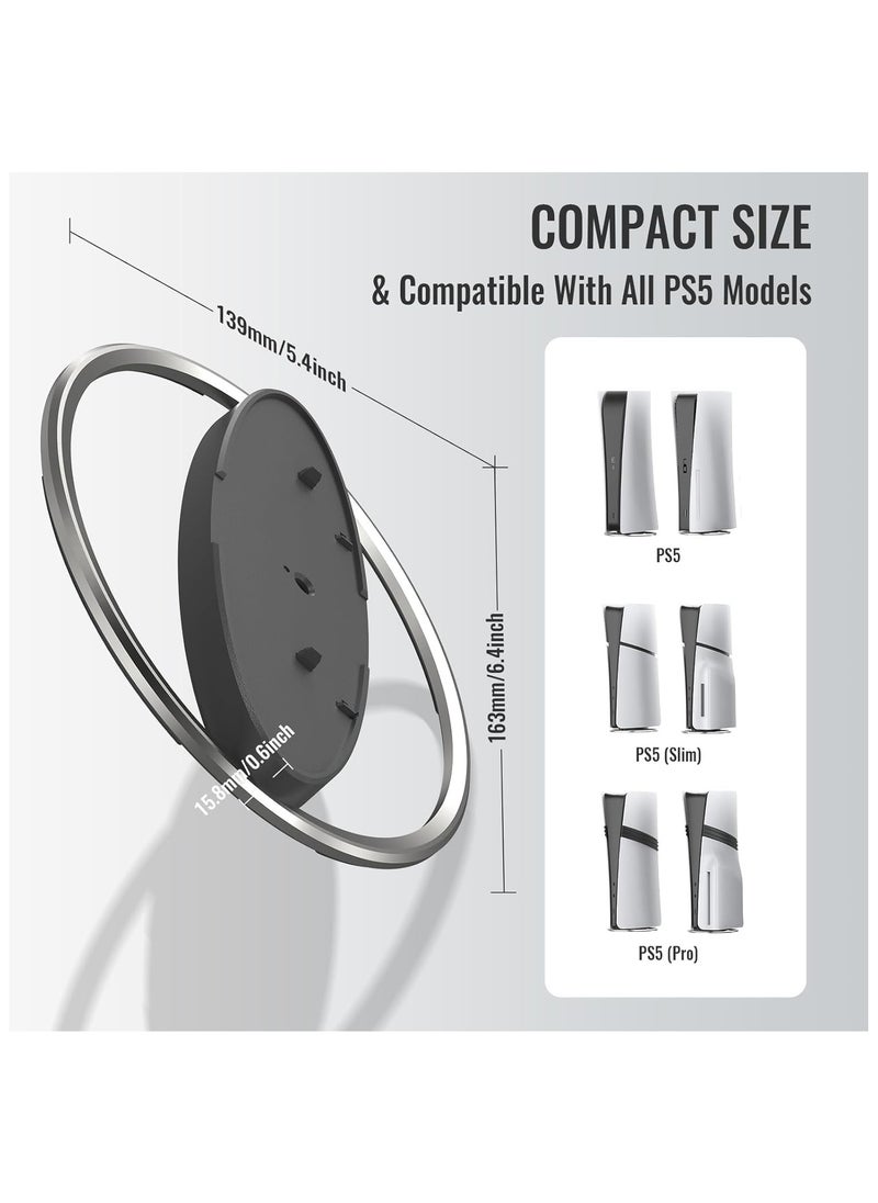 Vertical Stand for PS5 Console, Non-Slip Base Stand, PS5 Base Accessories, Metal Upright Base Anti-Slip Holder for PS5/PS5 PRO/PS5 Slim Console with Screw