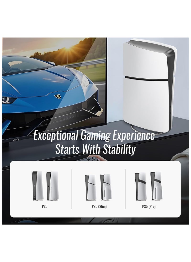 Vertical Stand for PS5 Console, Non-Slip Base Stand, PS5 Base Accessories, Metal Upright Base Anti-Slip Holder for PS5/PS5 PRO/PS5 Slim Console with Screw