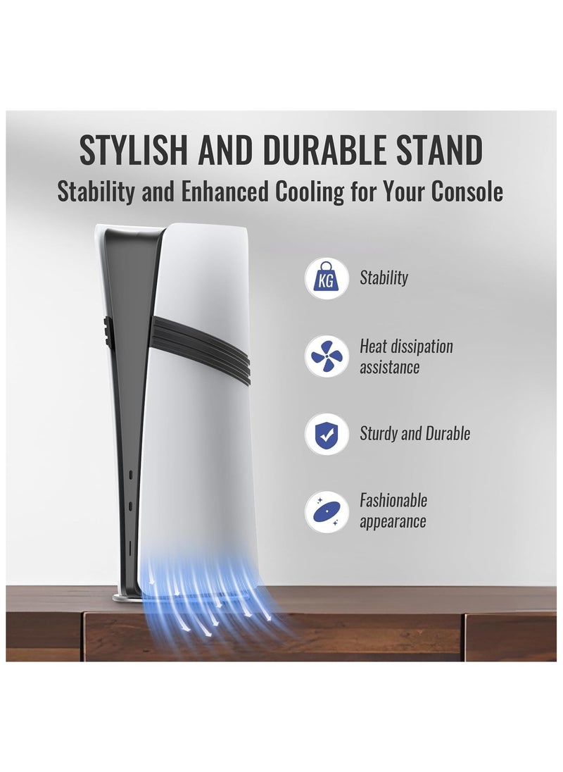 Vertical Stand for PS5 Console, Non-Slip Base Stand, PS5 Base Accessories, Metal Upright Base Anti-Slip Holder for PS5/PS5 PRO/PS5 Slim Console with Screw