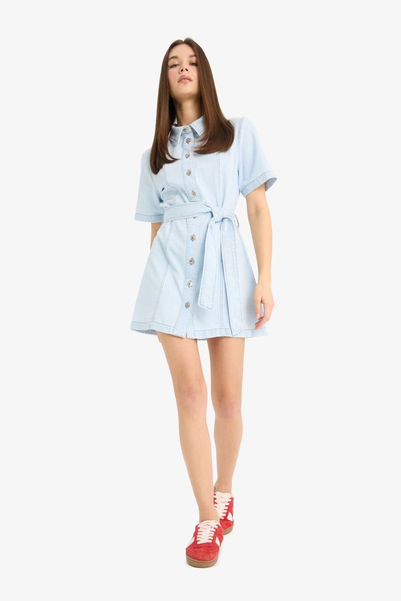 DeFacto Soft Denim Short Dress - Image 3