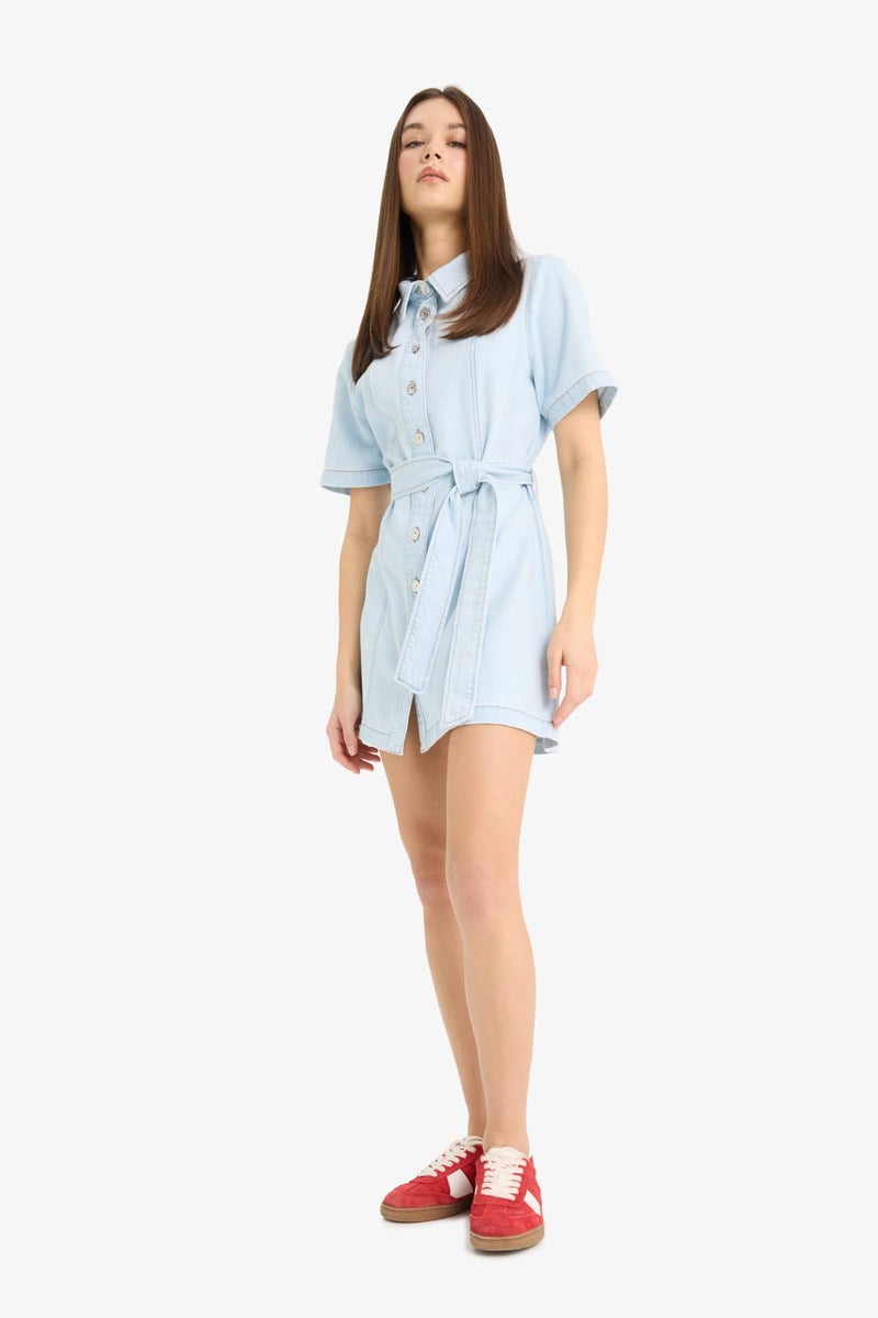 DeFacto Soft Denim Short Dress - Image 2