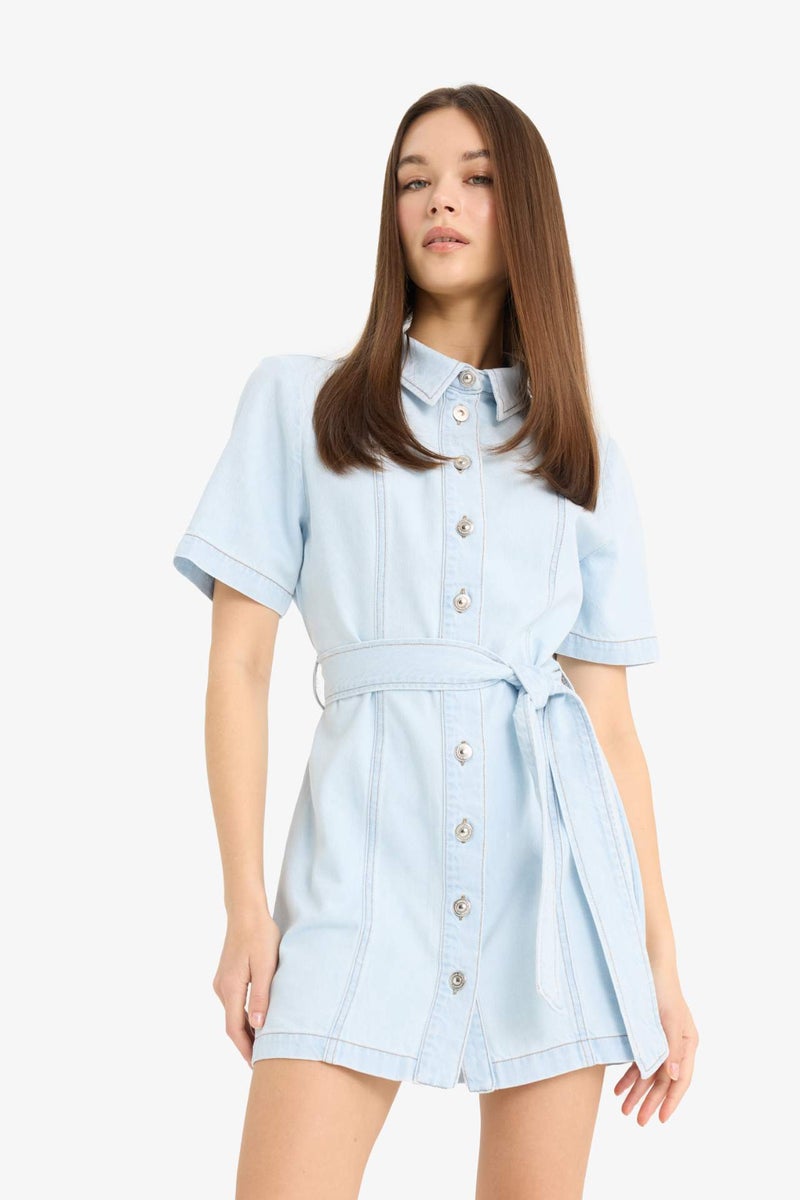 DeFacto Soft Denim Short Dress - Image 4