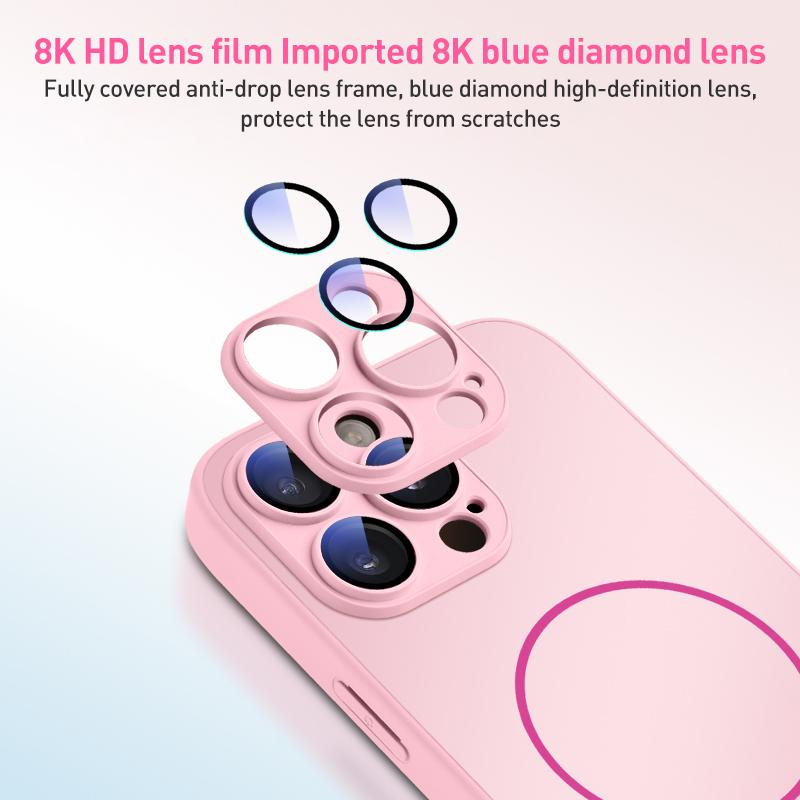 HuHa Protective Cover For iPhone 11 Pro Max Thin Circle MagSafe Skin-feel AG Glass Phone Case(Desert Gold) - Image 3