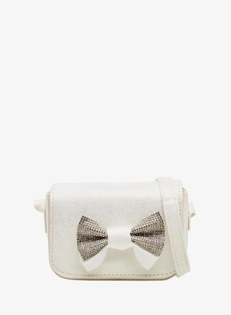 Flora Bella By Shoexpress Embellished Bow Crossbody Bag with Chain Strap