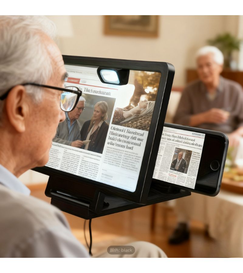 3D Phone Screen Magnifier Black HD Dual Screen Stand for Travel and Gaming - Image 5