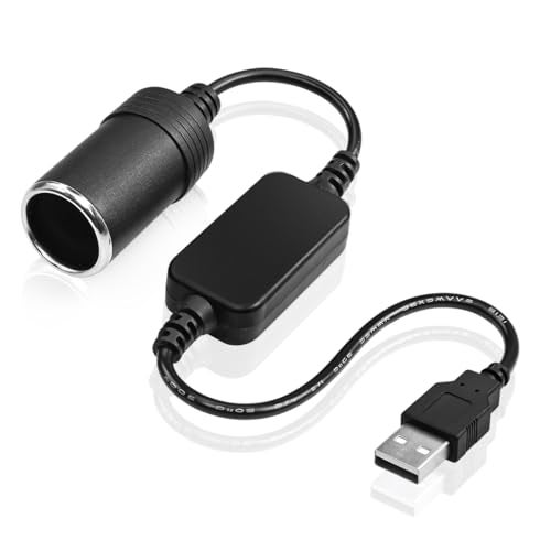 STHIRA® 12V Car USB Cigarette Lighter Socket Adapter Converter 5V USB A to 12V 8W Cigarette Lighter Socket Multipurpose USB Cigarette Lighter Converter Socket for Dash Cam, GPS, Car Led Light - Image 1