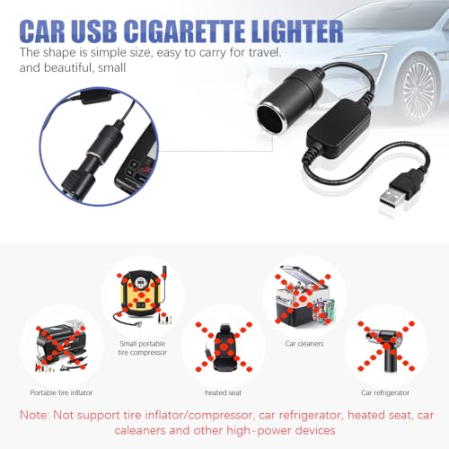 STHIRA® 12V Car USB Cigarette Lighter Socket Adapter Converter 5V USB A to 12V 8W Cigarette Lighter Socket Multipurpose USB Cigarette Lighter Converter Socket for Dash Cam, GPS, Car Led Light - Image 4