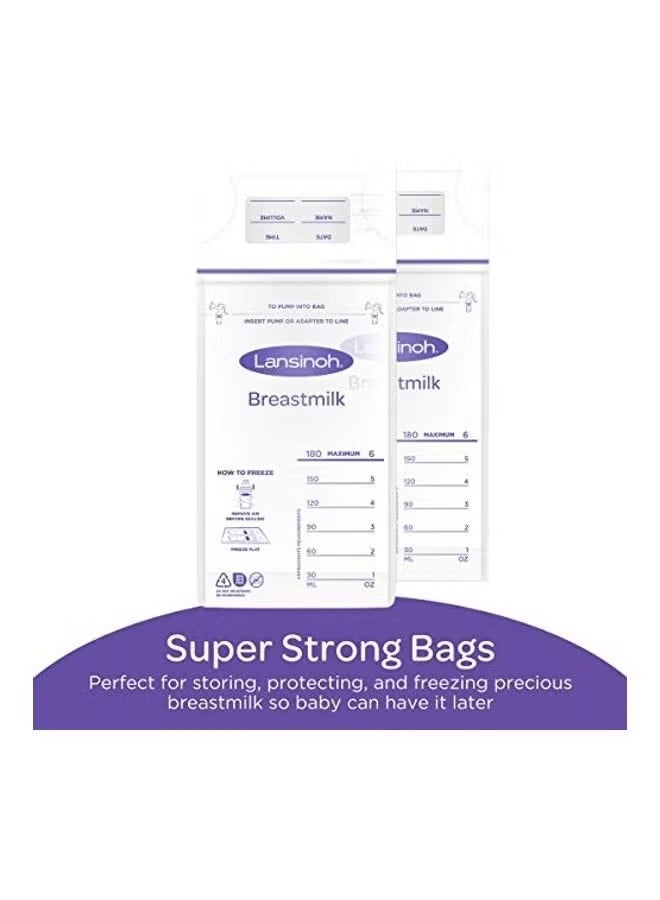 Lansinoh أكياس تخزين حليب الثدي 25 قطعة، 180 مل، سهلة الاستخدام لتخزين حليب الثدي للتغذية، مستلزمات الأطفال، معقمة مسبقًا، مختومة بشكل صحي ومزدوج للتجميد والتبريد - Image 4