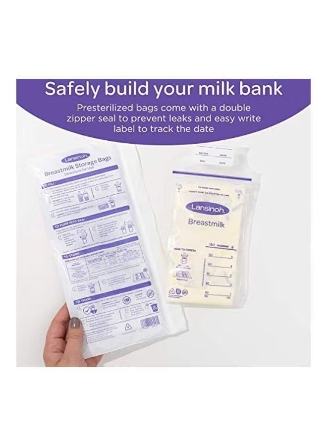 Lansinoh أكياس تخزين حليب الثدي 25 قطعة، 180 مل، سهلة الاستخدام لتخزين حليب الثدي للتغذية، مستلزمات الأطفال، معقمة مسبقًا، مختومة بشكل صحي ومزدوج للتجميد والتبريد - Image 5