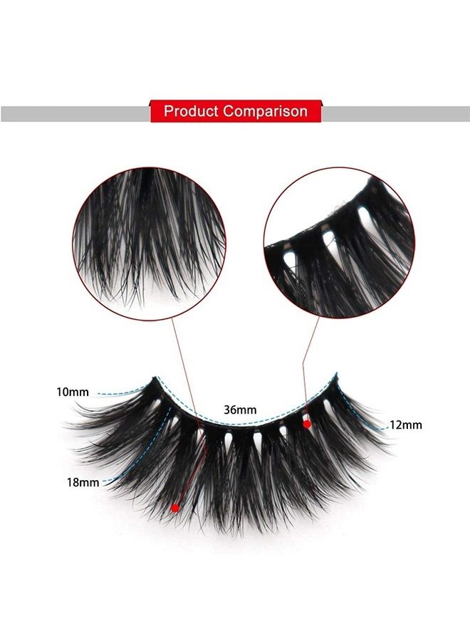 Veleasha Mink Lashes Faux Dramatic Volume Eyelashes Long Thick Crossed Fake Eyelashes Fluffy False Eyelashes Handmade Soft Lashes For Makeup Reusable 10 Pairs Pack | V42 - Image 5
