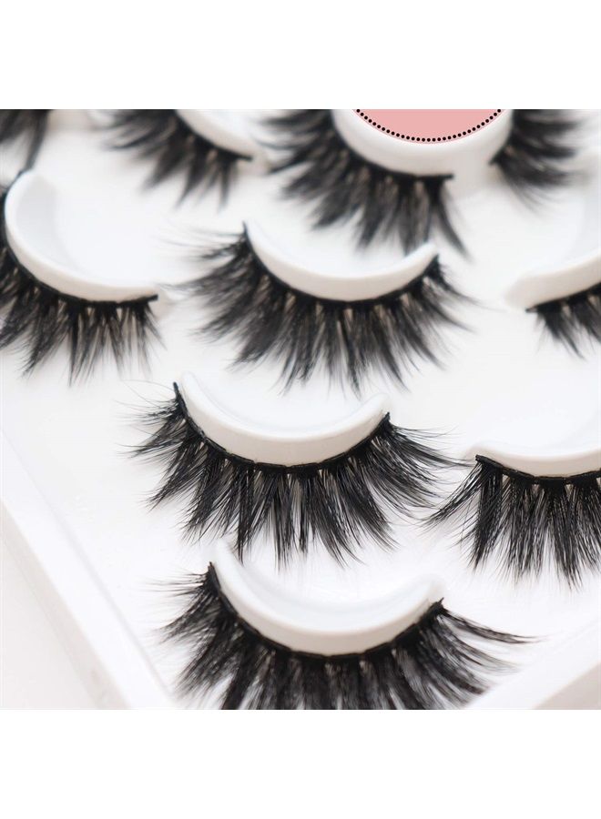 Veleasha Mink Lashes Faux Dramatic Volume Eyelashes Long Thick Crossed Fake Eyelashes Fluffy False Eyelashes Handmade Soft Lashes For Makeup Reusable 10 Pairs Pack | V42 - Image 4