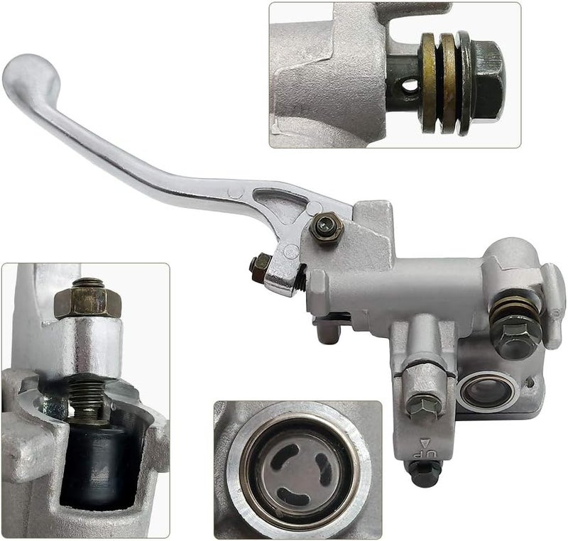 Triumilynn 7/8" Right Front Brake Master Cylinder Perch Replacement for Hon-da CR125R CR250R CR500R CRF250R CRF450R CRF250X CRF450X (Silver) - Image 2