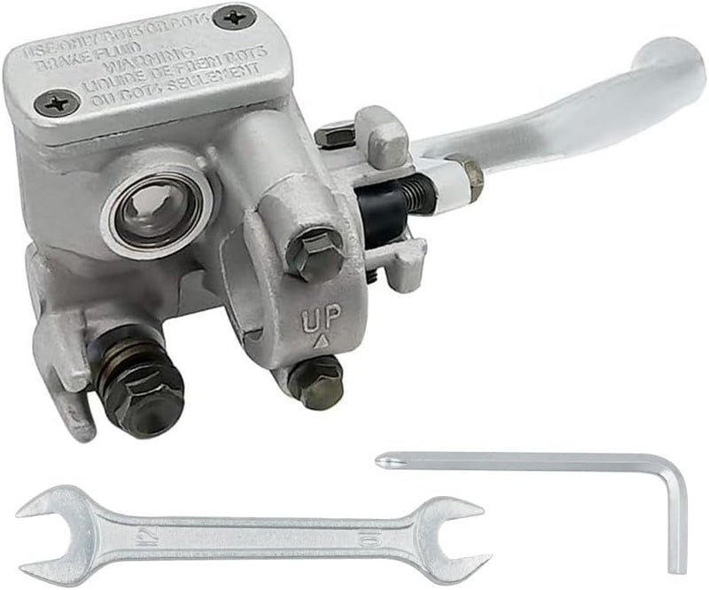 Triumilynn 7/8" Right Front Brake Master Cylinder Perch Replacement for Hon-da CR125R CR250R CR500R CRF250R CRF450R CRF250X CRF450X (Silver) - Image 1